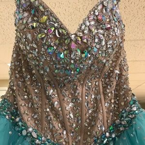 Turquoise pageant/prom dress
